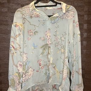 GP & J Baker x H&M Bird Floral Button Blouse